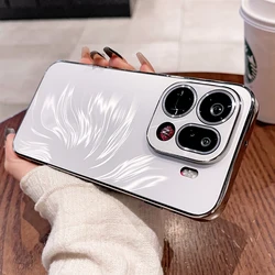 OPPO Find X9 Pro Case with Laser Camera Protection and Matte Gradient Feather Design - Shockproof Hard Back Cover for OPPO Find X9 Pro (White)