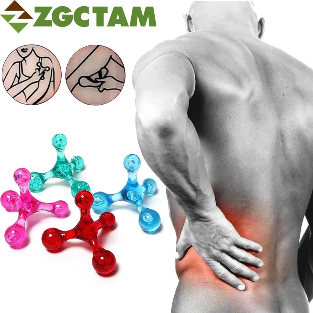 1Pcs Handheld Arch Body Massager Tool, Health Balance Four Trigger Pressure Point Ball Back Mini Massage Stick Relax Acupressure