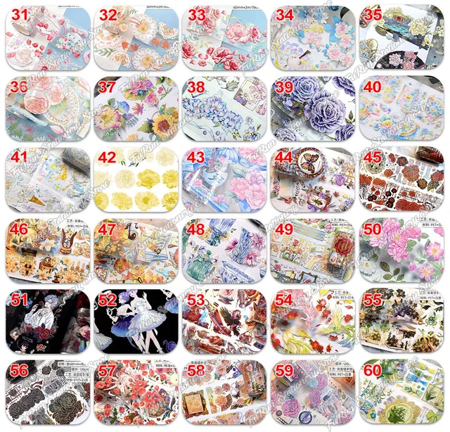 366 Stickers Vintage Per Scrapbooking - Carta Semi-Trasparente Con Fiori, Uccelli E Motivi Retrò