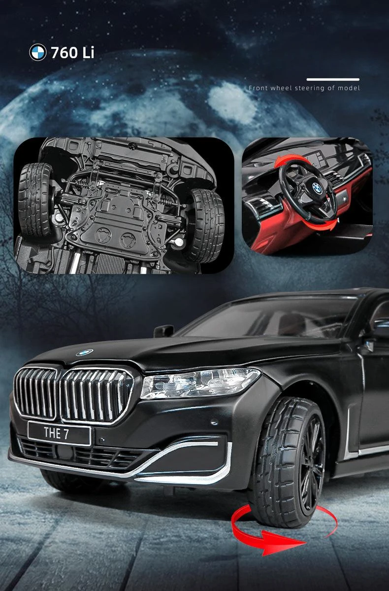 1/24 BMW 760Li Diecast Alaşım Döküm Model Araba