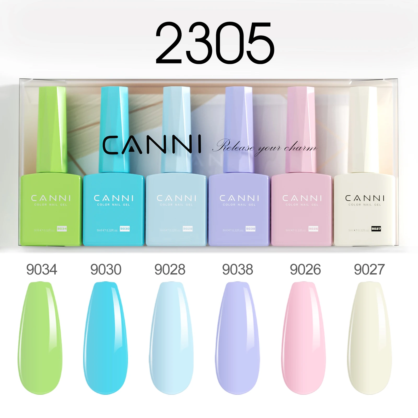 CANNI NEW 6개입/세트 HEMA TPO 프리 젤 폴리쉬 영구 네일 바니쉬 세트 오래 지속되는 매니큐어 베이스 탑 코트 젤 핑크 누드 컬러