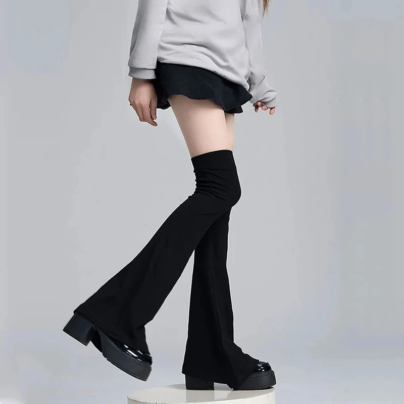 Y2K Leg Stockings Elasticity Slimming Knee Socks Japanese Style Spicy Femboy Over The Knee Horn Shaped Cuffs Sexy Accessories
