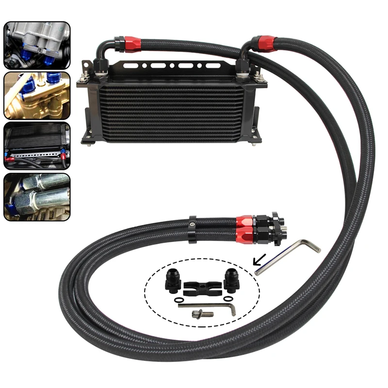 

AN10 15 Row British Oil Cooler Kit For BMW E82 135i;E36 M3-Euro;E46 M3;E90 E92 E93 335is Black/Silver