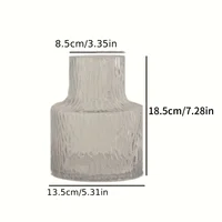 Nordic Vintage-Style Textured Glass Vase for Wide-Mouth Flower Arrangements, Perfect for Home And Table Decoration 2