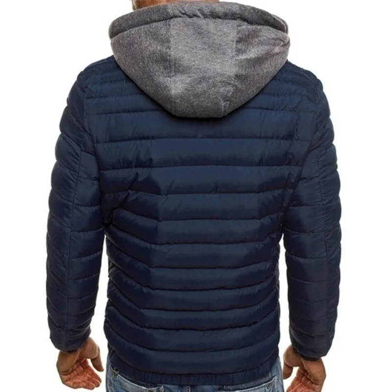 Men's Coats Winter Jacket Parkas Casual Solid Hooded Parka Lightweight Padded Jackets Long Sleeve Warm Zipper Windbreak Coat 3XL