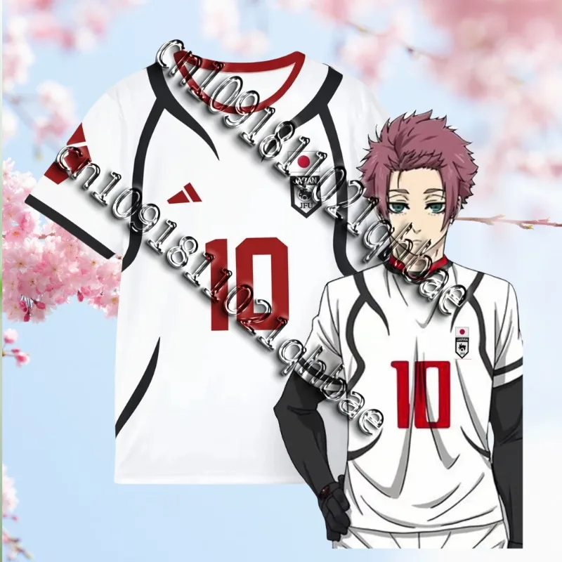 Blue Lock Japan U20 Black Cartoon Anime Cosplay Men Jersey Summer Short Sleeve Tee Tops Quick-Dry Fashion Women T-shirt Fans Top
