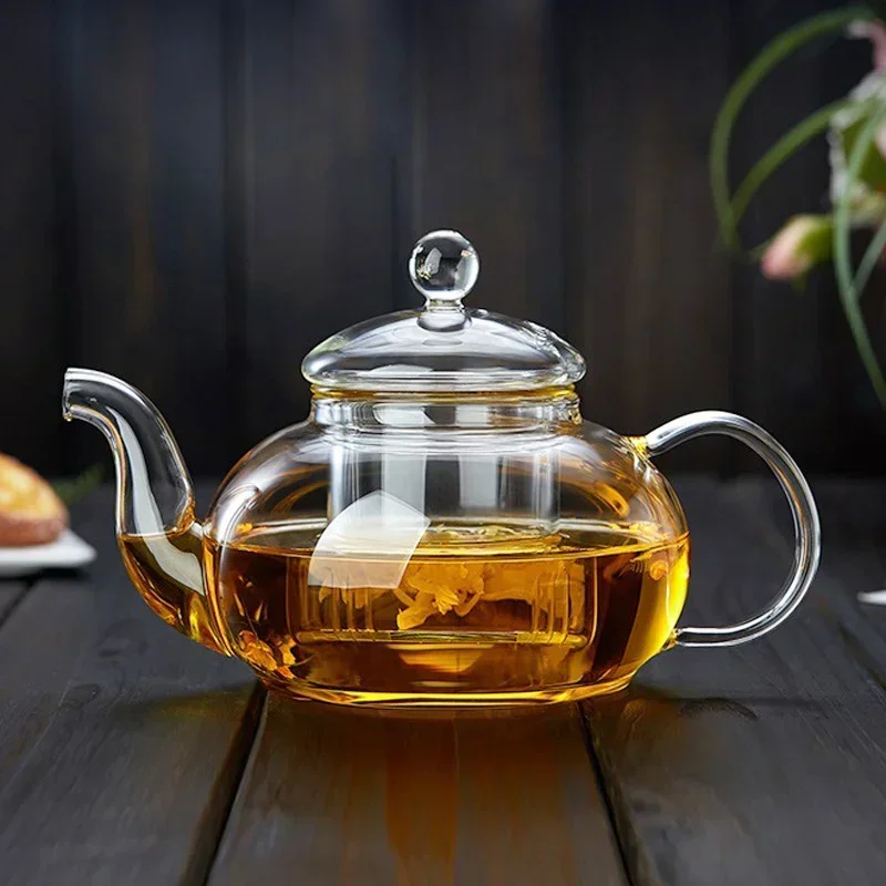 Borosilicate Glass Tea Pot Heat Resistant Flower Tea Infuser