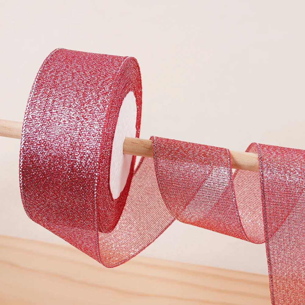 Glitter Ribbon Roll – 40mm, 22 Meters for DIY Crafts, Weddings, and Sewing Projects