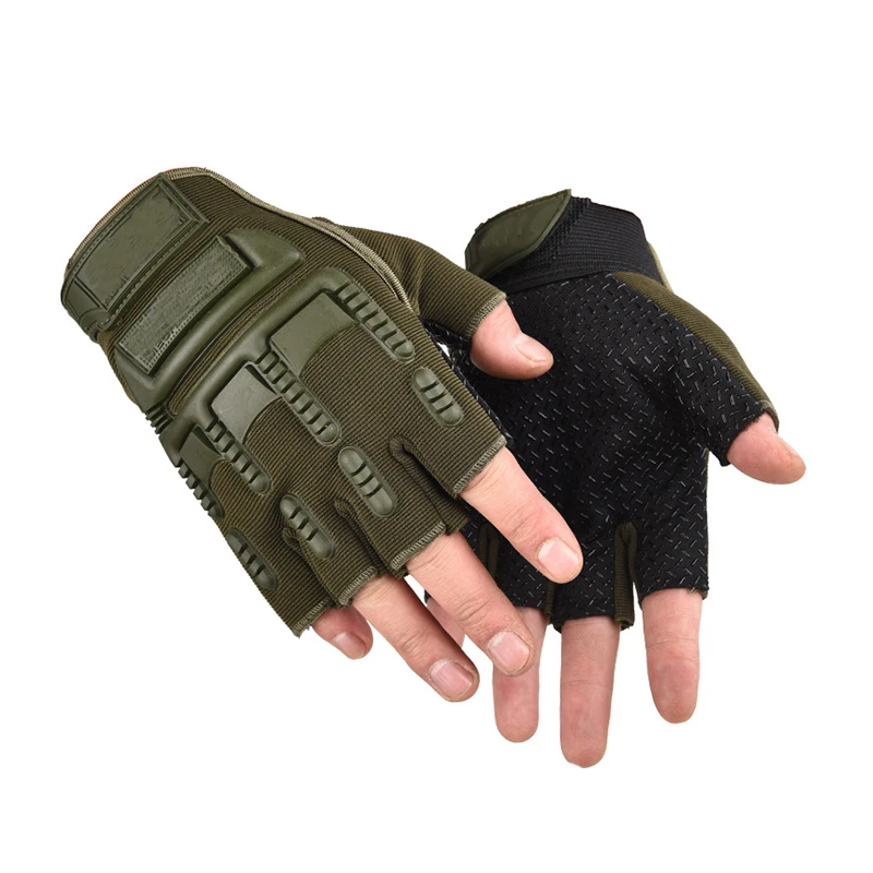 2PCS Kids Full Finger Gloves Anti-slip Hard Protect Gear Riding Gloves Camouflage Combat Glove