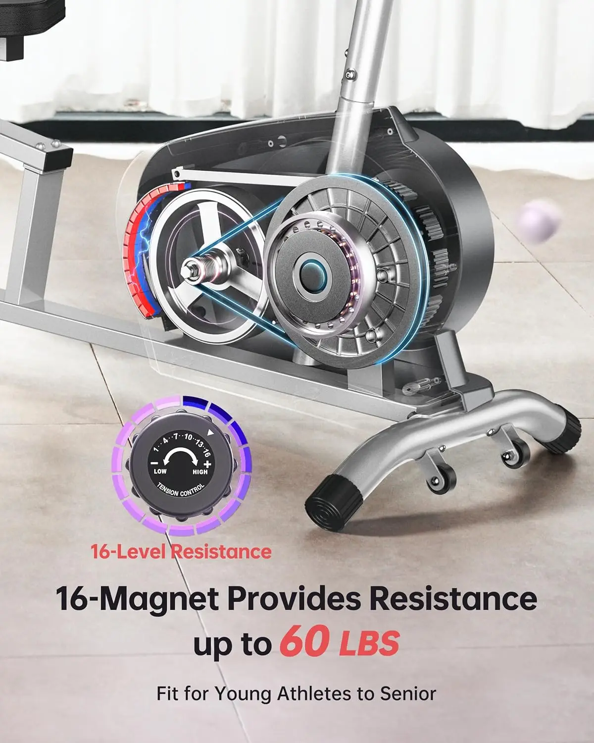 Exercise Bike for Adults Seniors with Quick Adjust Seat, Capacity & 16-level Resistance