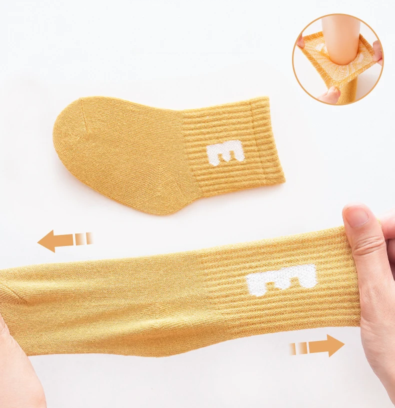 Description Picture 6 of itemMILANCEL New Autumn Baby Socks Toddler Cute Striped Letter College Style Socks