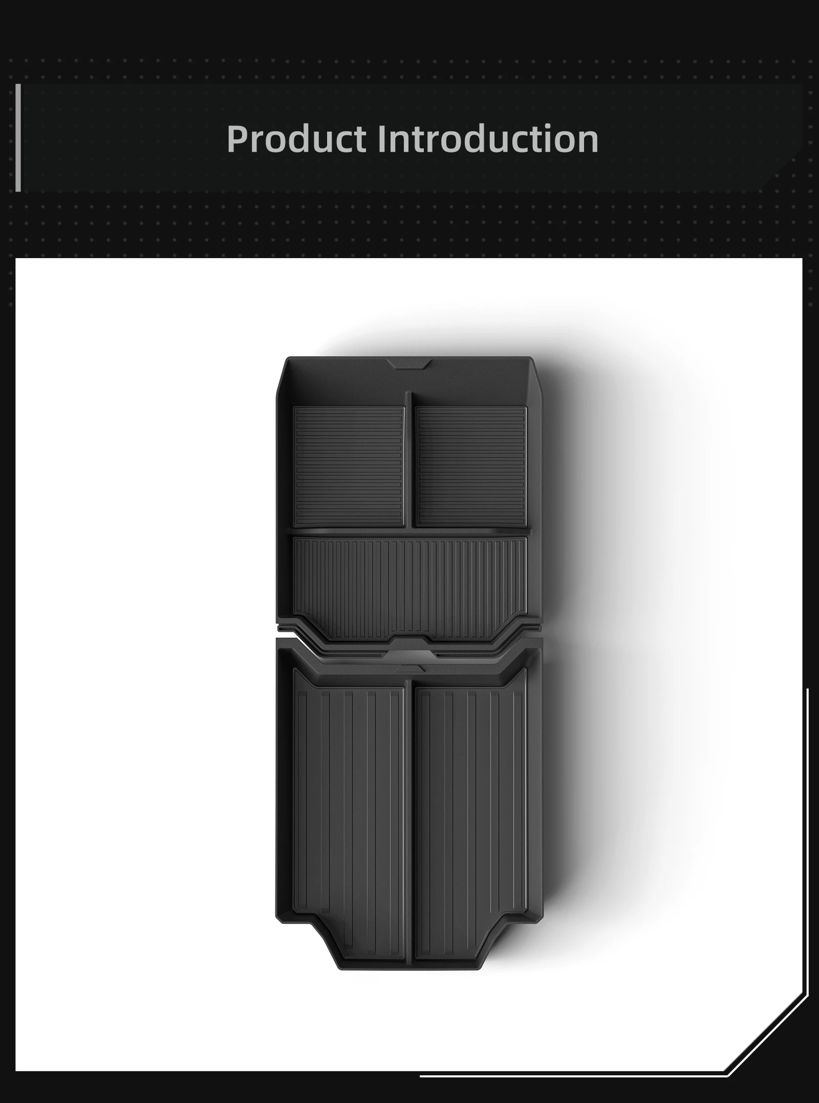 Smabee für Tesla Cybertruck 2024 2025 Mittelkonsole Untere Aufbewahrungsbox Auto-Zubehör Getränkehalter Ablage Organizer – Detail 6