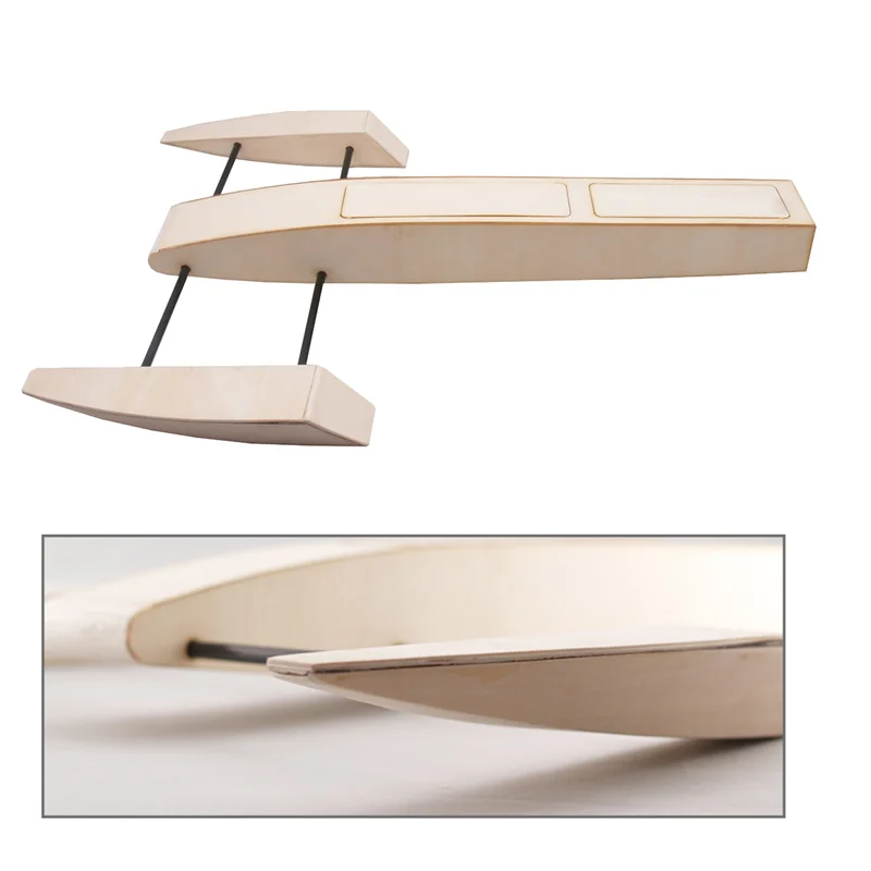 RC Speed Boat Wooden Sponson Outrigger Shrimp Speed Boat Model Kits Radio Remote Control Speedboat,Simple Kit 4