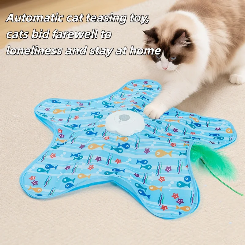 Interactive Cat Play Set: Rotating Wheel, Teasing Stick, and Star Toy with Hiding Hood