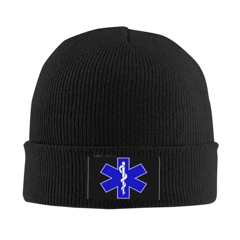 

EMT Star Of Life Bonnet Hats Hip Hop Knitting Hat For Women Men Autumn Winter Warm Skullies Beanies Caps