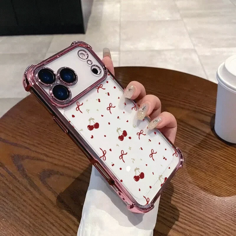 Elegant Romantic Bow Clear Shockproof Phone Case