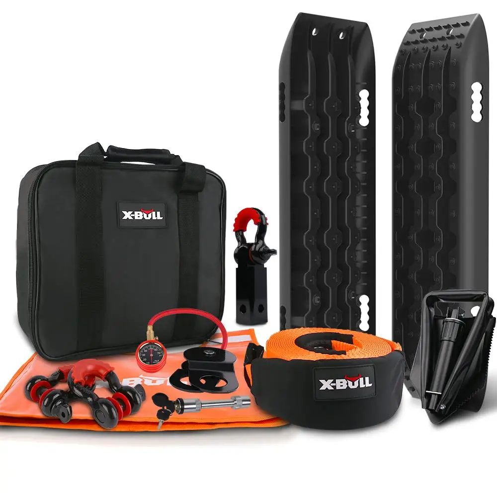 X-BULL Winch Recovery Kit 13PCS Recovery tracks /Snatch Strap Off Road for X4
