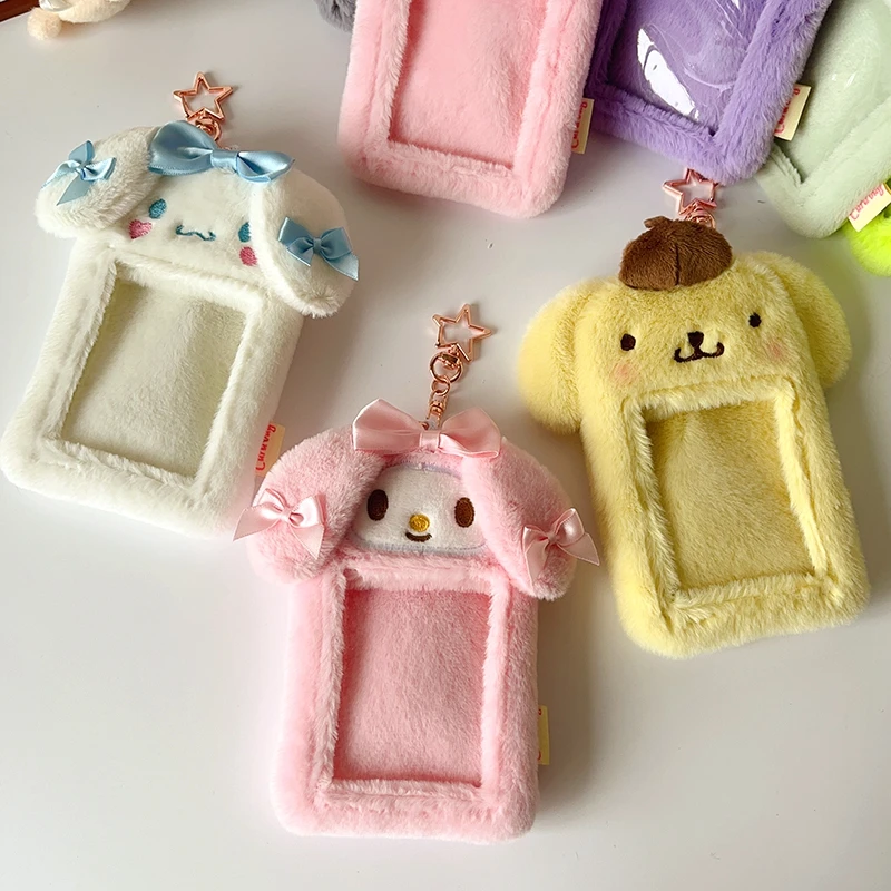 Cute Cartoon Characters Plush Kpop Album Card Holder Bus Card Bank ID Card Protective Display Sleeves Students Bag Pendant Gift 4