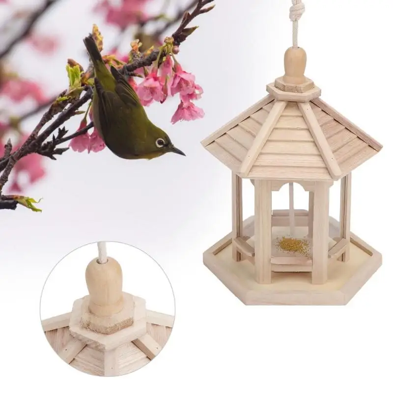 

Food Container Durable Hanging Transparent House Shape Pet Water Feed Bird Supplies Feeding Box Outdoor Pet Birdhouse Pet Feeder