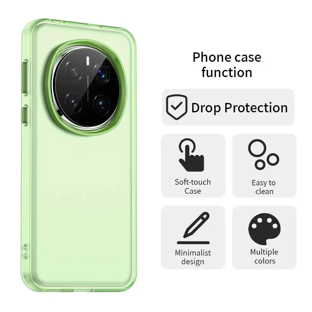 Luxury Shockproof Candy Silicone Phone Case with Translucent Back Cover