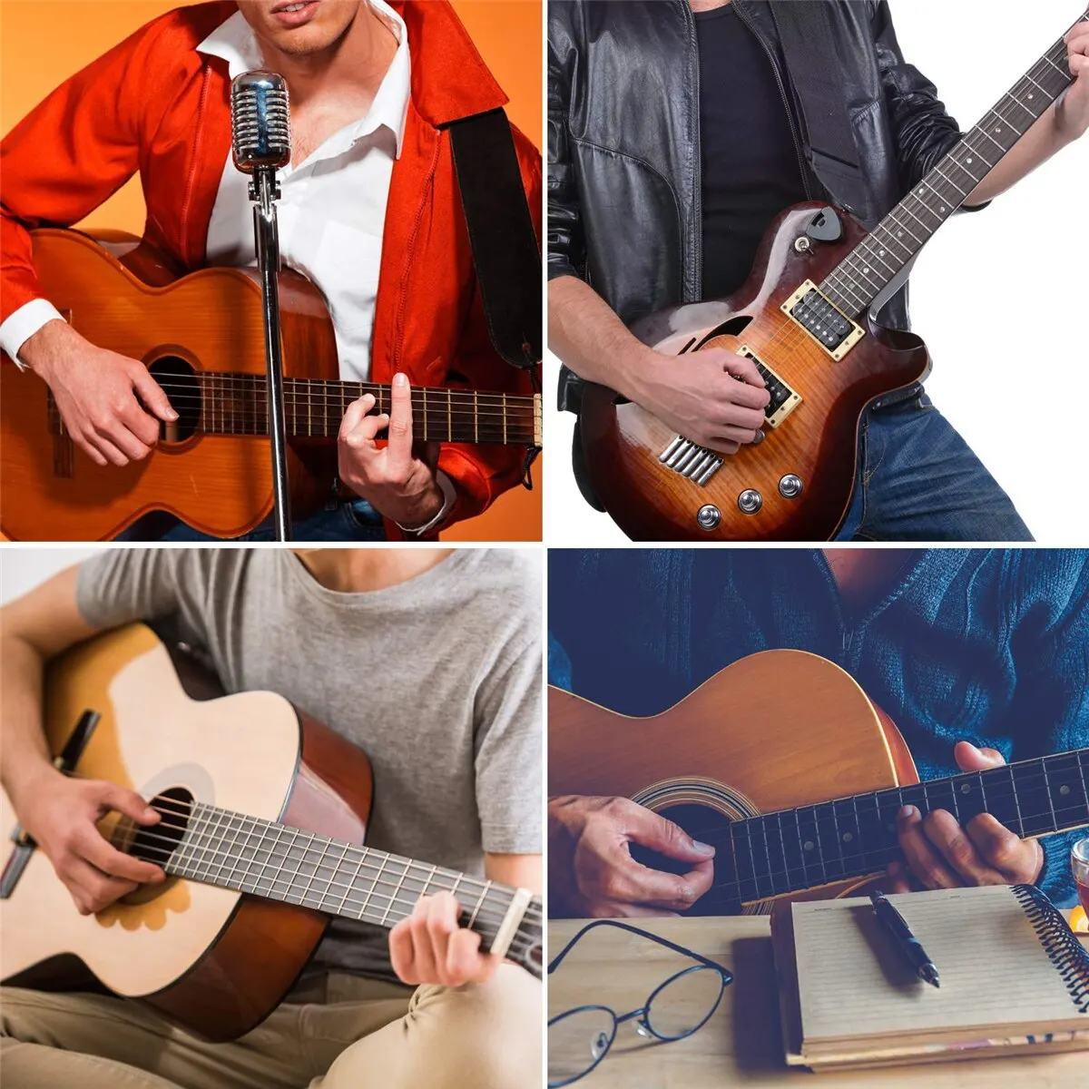 Guitar Strings Guitar Parts Musical Instruments Accessories 6Pcs/Set Acoustic Guitar Strings Rainbow Colorful Guitar Strings E-A Acoustic Folk Classic Multi Color Parts