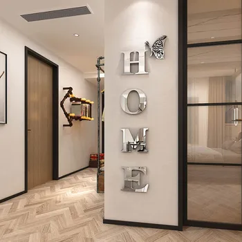 3D DIY Acrylic Alphabet Mirror Wall Stickers 1