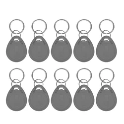 10 - Pack Rewritable RFID Keyfobs - 125kHz Proximity ID Tags (Grey)