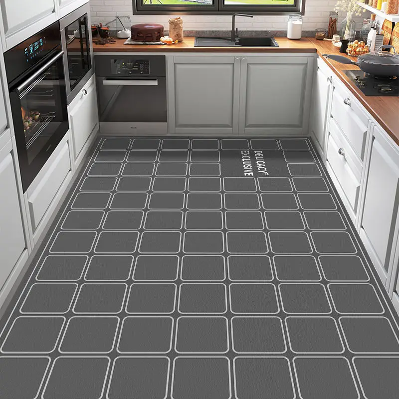 Kitchen Balcony Entry PVC Carpet Home Living Room Washable Carpets Waterproof Oil-proof Non-slip Rug Largearea Mat Easy To Clean 2