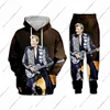 Johnny Hallyday 3d Print Hoodie Pants Suit Male Casual Sweashirt Pullover Men Tracksuit Set Fashion Men's Clothing 2Pcs Suits 1