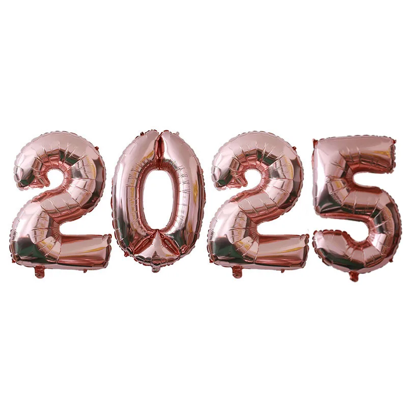 Description Picture 4 of item16/32/40inch Gold Black 2025 Numbers Foil Balloons For New Year Festival Party Christmas Anniversary Wedding Party Decorations