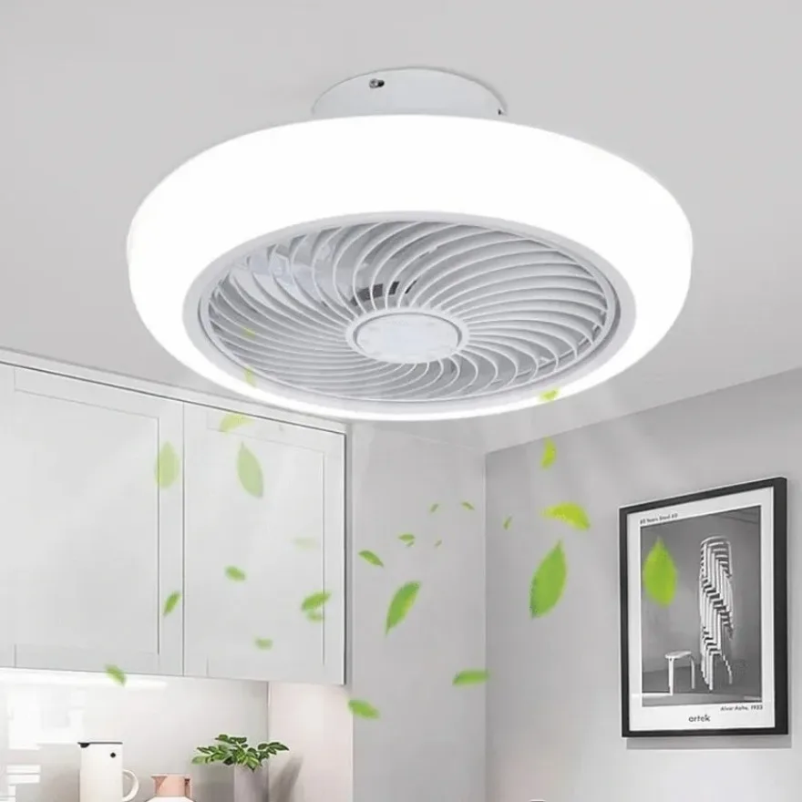 LED Ceiling Fan Light Strong Wind Silent Intelligent Remote Control APP Fan Light Living Room Bedroom Decoration Ceiling