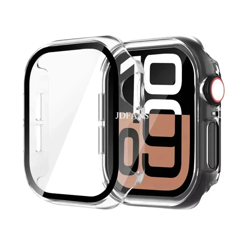 Premium Tempered Glass Watch Case Cover with HD Screen Protector for Apple iWatch Series 10