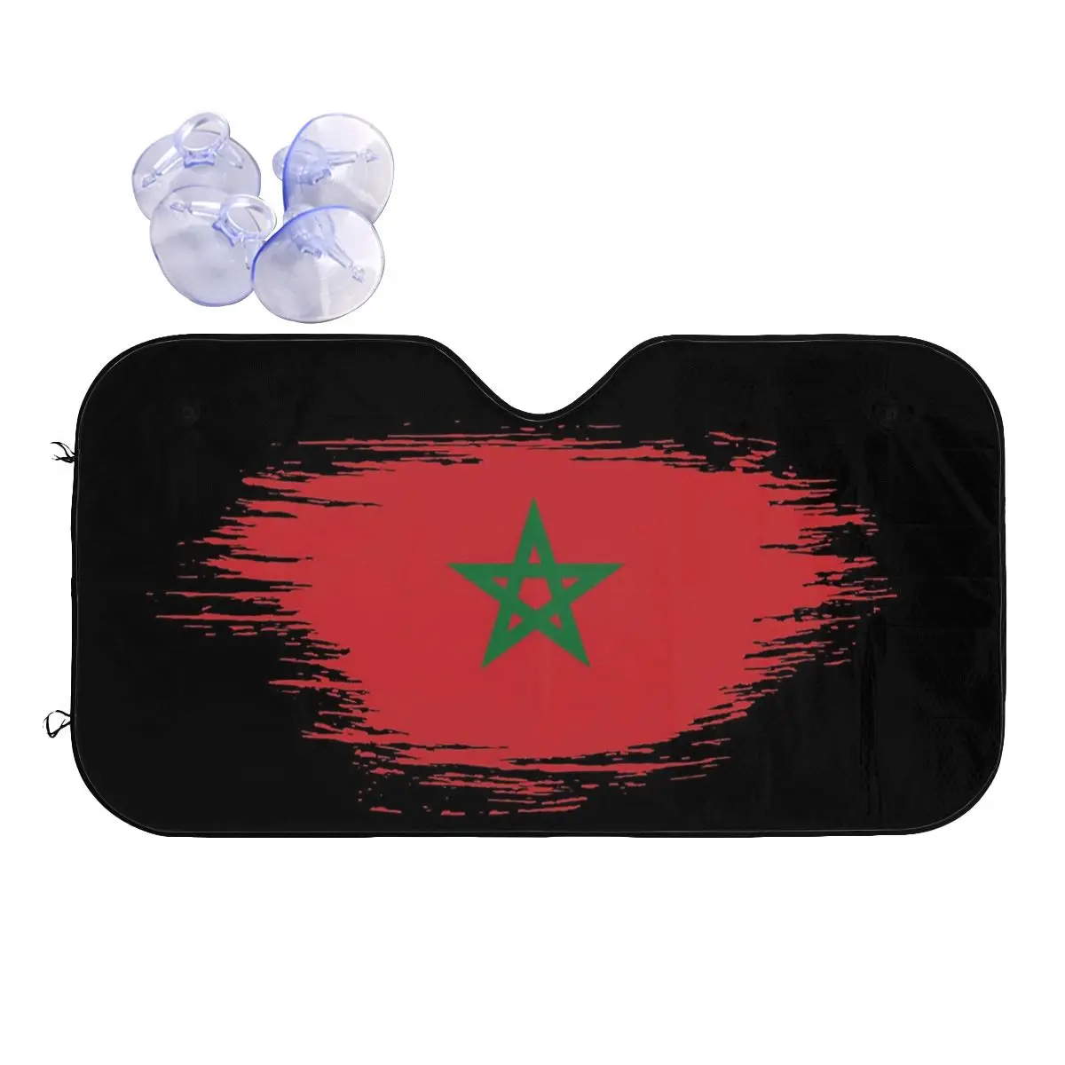 

Morocco Fold-up Windshield Sunshade 76x140cm Moroccan Flag Aluminium Foil Sunshade Visor Accessories Covers