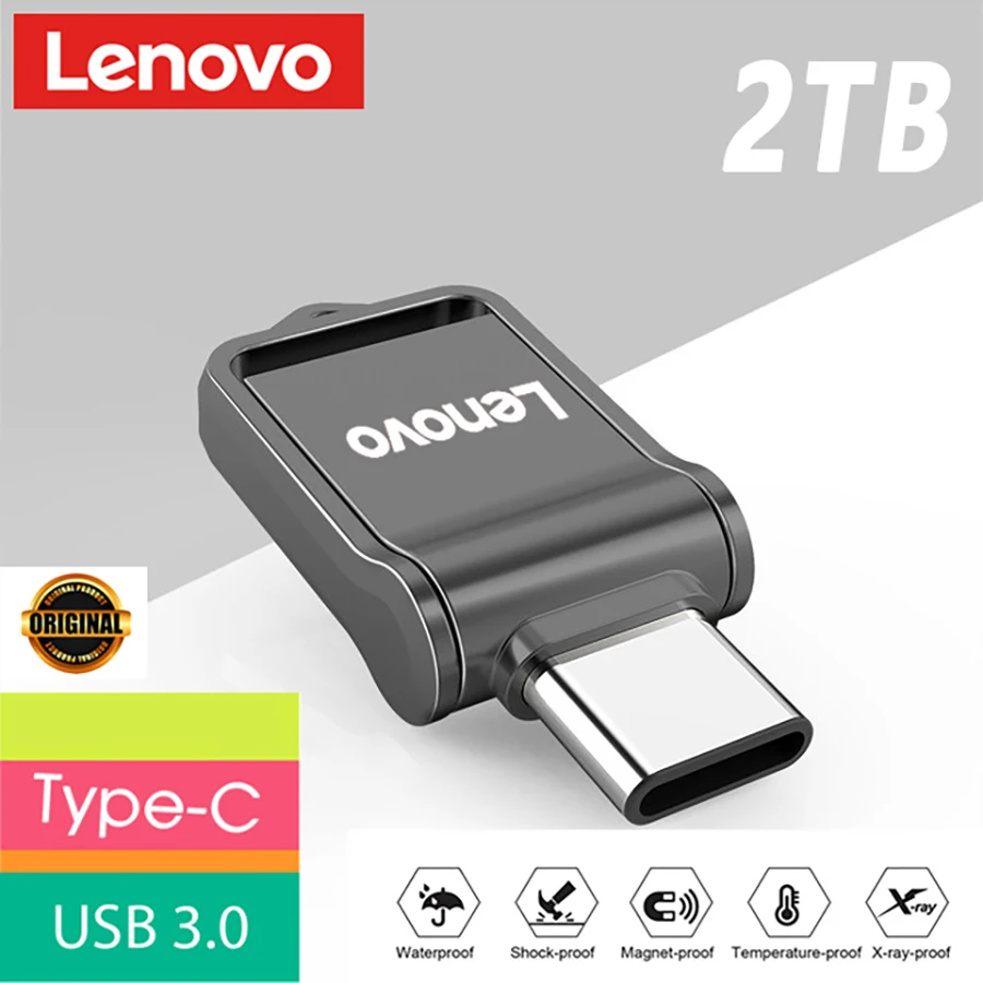 

Lenovo 2TB 1TB 512GB USB Flash Drives USB 3.0 Metal Flash Memory Drive Type-C High Speed Pendrive Waterproof Portable USB Memory