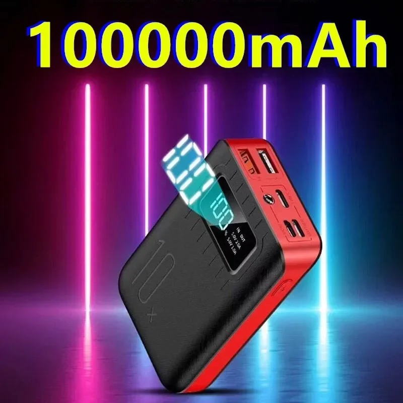 Mini Slim 100000Mah Power Bank Caricabatterie Portatile 3Usb Battery Power Bank Smartphone Ricarica Esterna Del Telefono Per Iphone Xiaomi