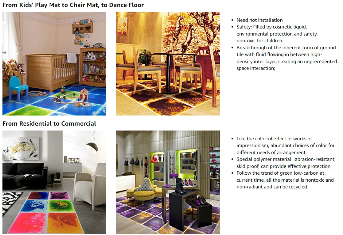 Art3d Liquid Fusion Activity Play Centers for Children, Toddler, Teens, 12" X 12" Pack of 9 Tiles