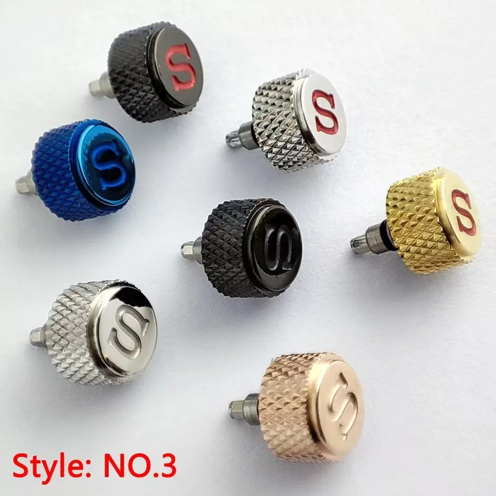 7mm SKX007 Watch CrownsStainless Steel Crowns polychrome WatchCrowns for NH35 NH36 4R35 4R3WatchParts Replacemen CrownsMod Parts
