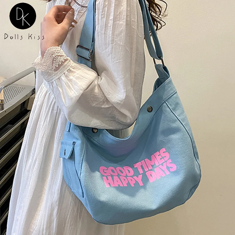 

Холщовая Сумка на плечо для женщин, повседневный саквояж для покупок из хлопка с буквенным принтом, дизайнерские тоуты для девушек, дамские сумочки через плечо