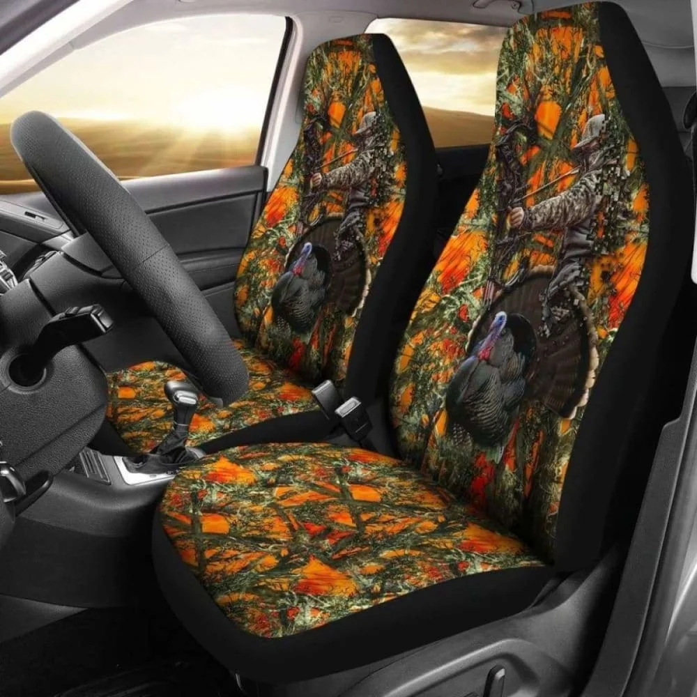 

Car Seat Covers Bow Hunting Turkey 153908,Pack of 2 Universal Front Seat Protective Cover