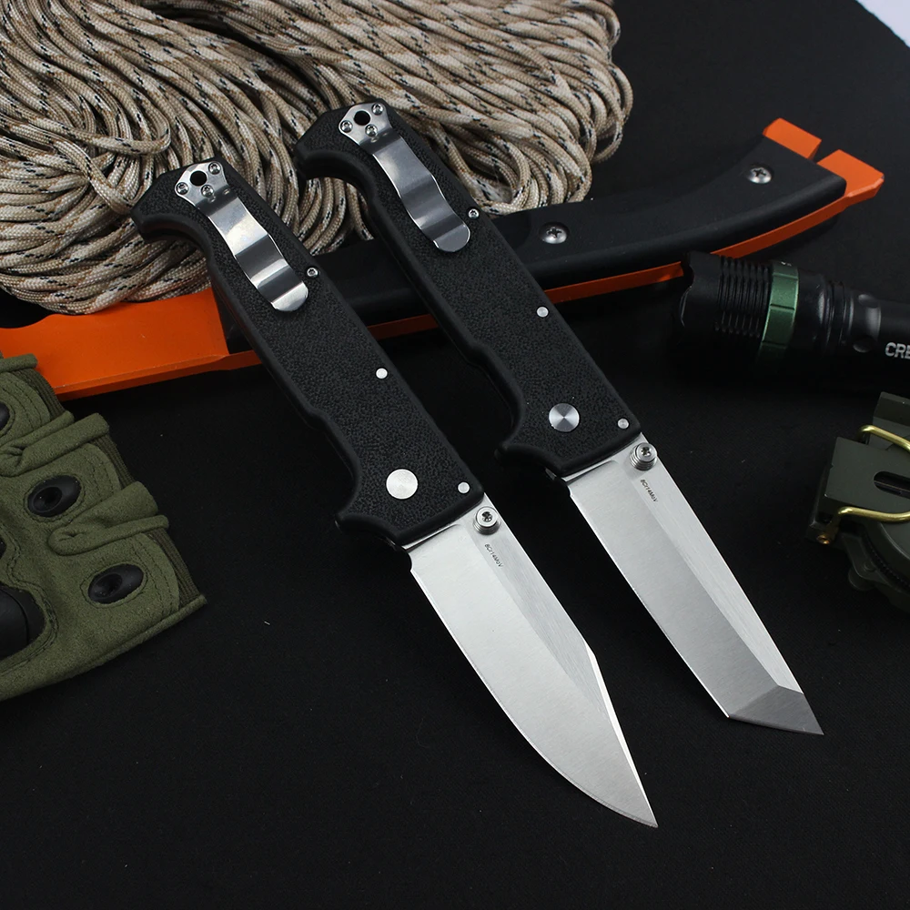 New Cold SR1 Lite Folding Knife 8Cr14MoV Steel Blade EDC Military Ttactical Survival Hunting Utility Pocket Knives for Men Knife 2