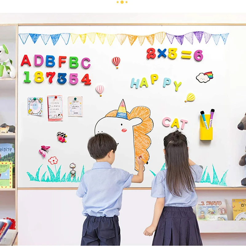 8 Colors Whiteboard Pens Fine Tip Magnetic Water-Based Pen with Erasable Cap Magnet Children's Painting Home School Office