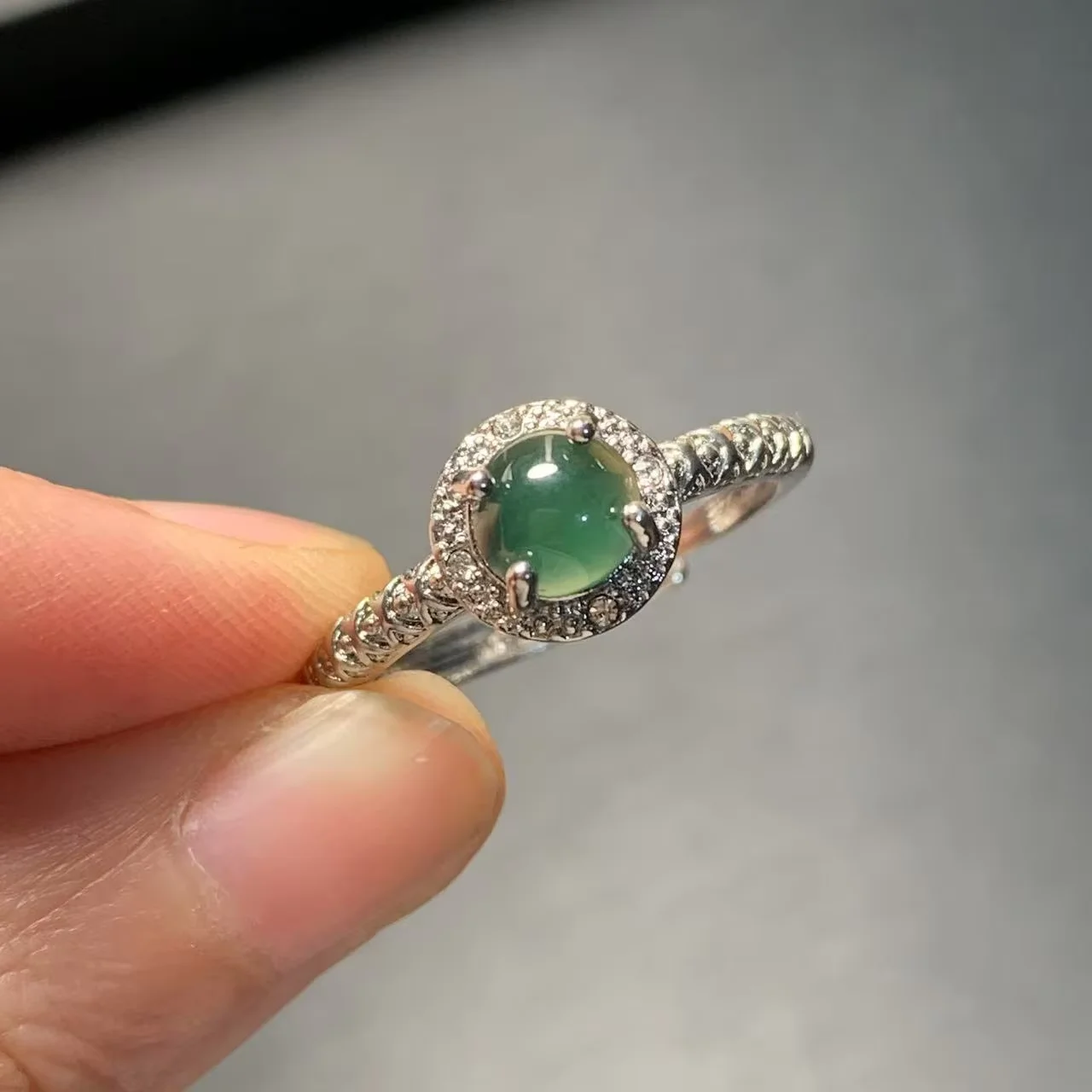 MM Natural Green Jade Ring  Adjustable Female Butterfly Jewelry for Women Gift Wholesale High Quality Vintage Fine