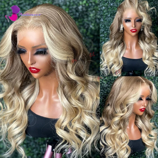 Ombre Brown 613 Colored Lace Front Wig Human Hair Glueless Wig Band Body  Wave Human Hair Wig Ash Blonde Lace Front Wig Human Hai - AliExpress