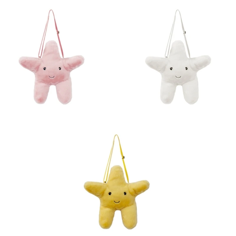 

Women Plush Star Shape Crossbody Bag Autumn Winter Girls Cartoon Shoulder Bag Small Messenger Handbag for Shopping Dating Travel