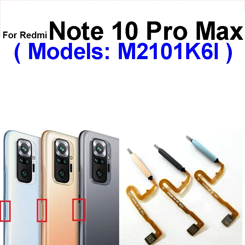 

Power Fingerprint Sensor Flex Cable For Xiaomi Redmi Note 10 Pro Max Home Keys Unlock FingerPrint Touch Sensor Flex Ribbon