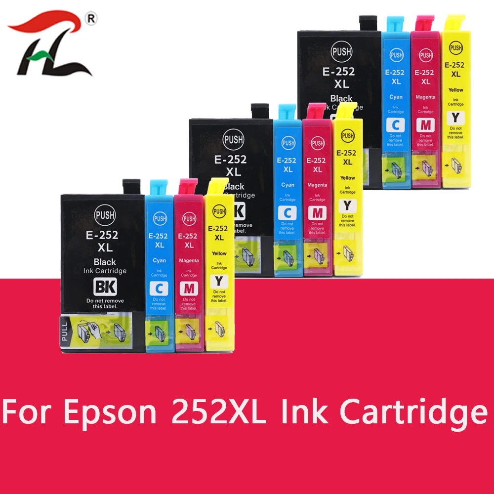 Cartuccia D'Inchiostro 252Xl Compatibile T252Xl E-252Xl 252 Xl Per Stampante Epson Workforce Wf-3620 3640 7110 7210 7610 7620 7710 7720