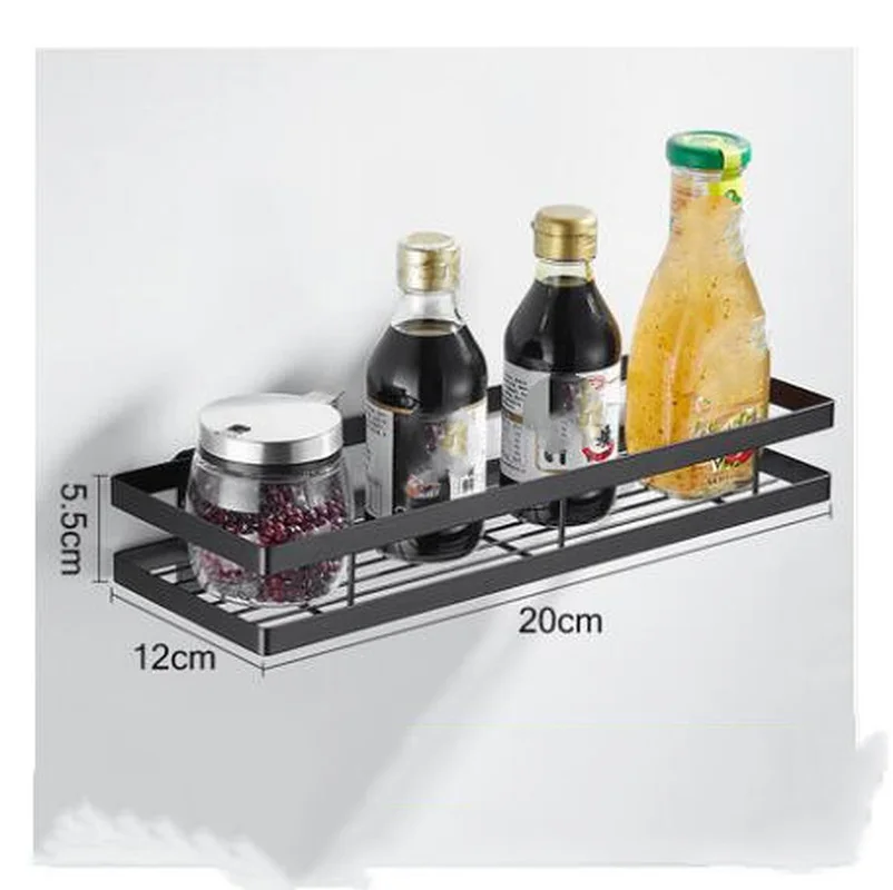 Kitchen Shelf Spice Rack Free Perforation Wall-mounted Seasoning Supplies Household Oil, Salt and Vinegar Storage