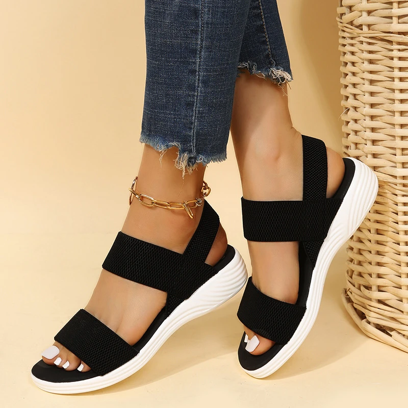 Pay attention to Mercury Sandy 2022 Wedge Sandals Women Flying Woven Slides Summer Internet Celebrity New  Fashion Flats Roman Beach Shoes Plus Size 36 43| | - AliExpress