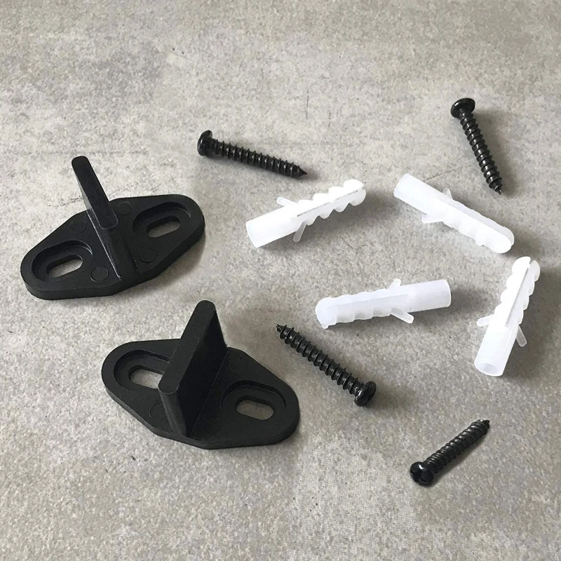 E5be 2x Sliding Door Floor Guides Black Closet Door Guide Floor Mounted