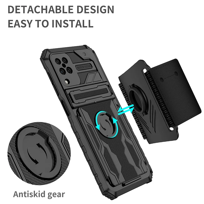 New Heavy Duty Armor For Samsung Galaxy A12 A13 5G A03s A02s Wristband Sport Shockproof Casing Stand Holder CASE Cover